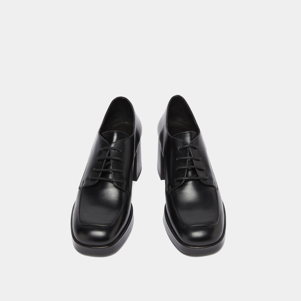 Derbies à talons en cuir noir | VIVALDI | Jonak