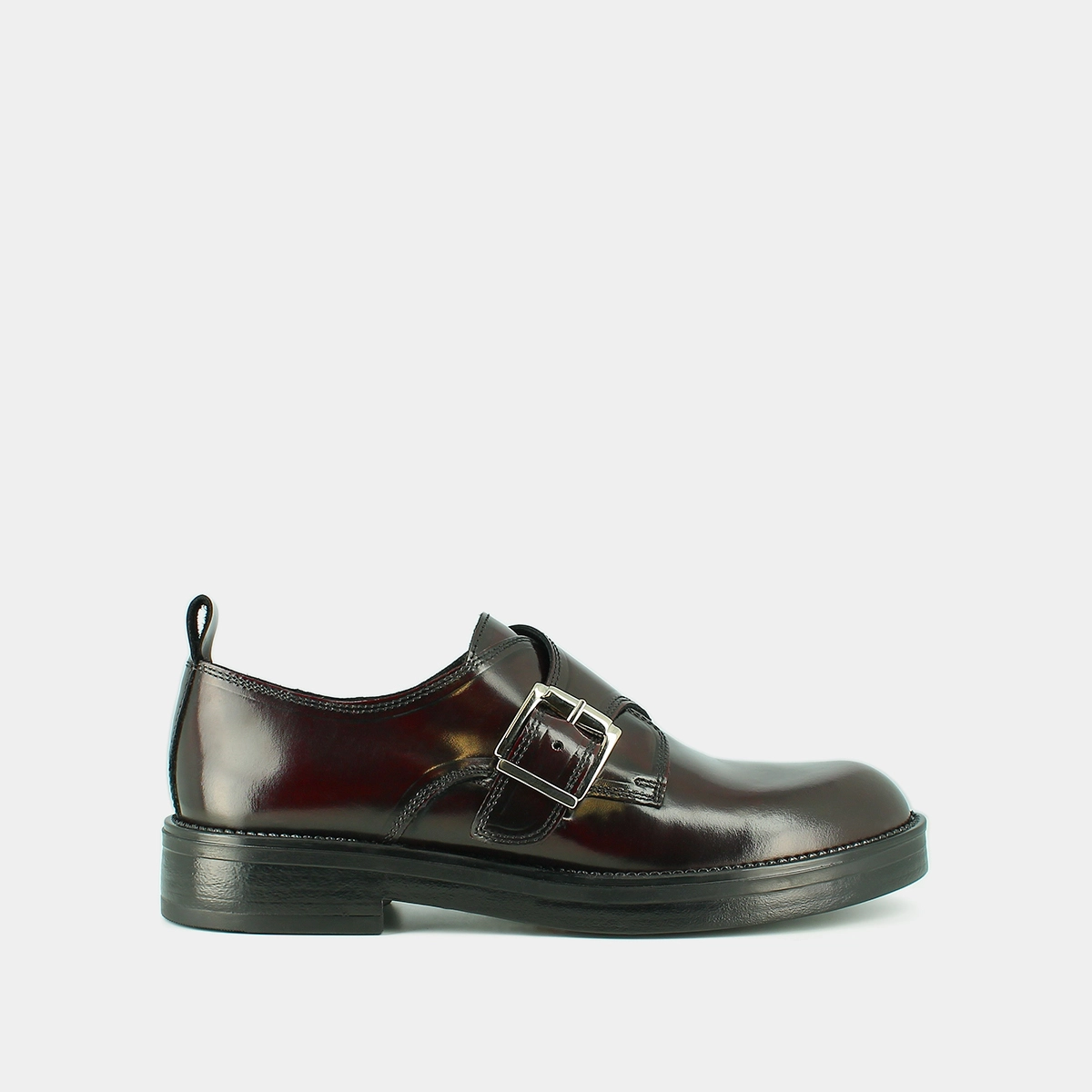 Derbies &agrave; boucles ajustables en cuir patin&eacute; bordeaux | ARCHIBALD | Jonak