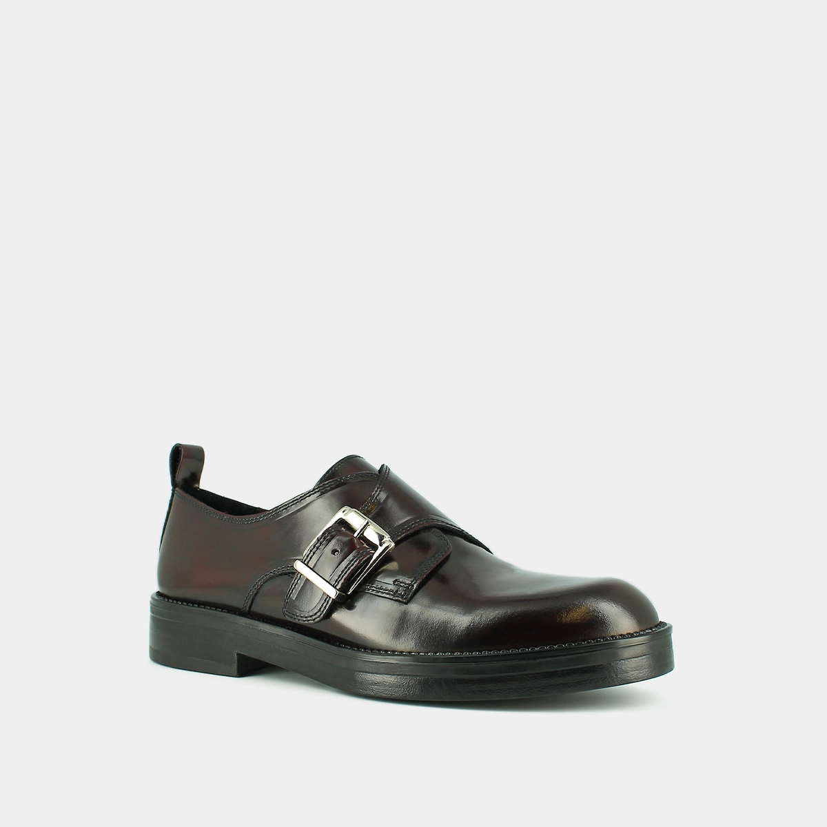 Derbies &agrave; boucles ajustables en cuir patin&eacute; bordeaux | ARCHIBALD | Jonak