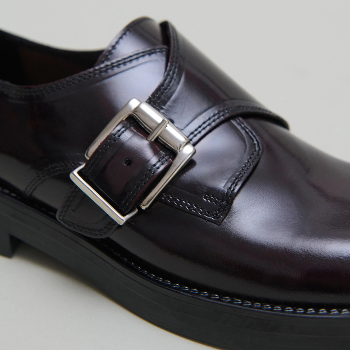 Derbies &agrave; boucles ajustables en cuir patin&eacute; bordeaux | ARCHIBALD | Jonak