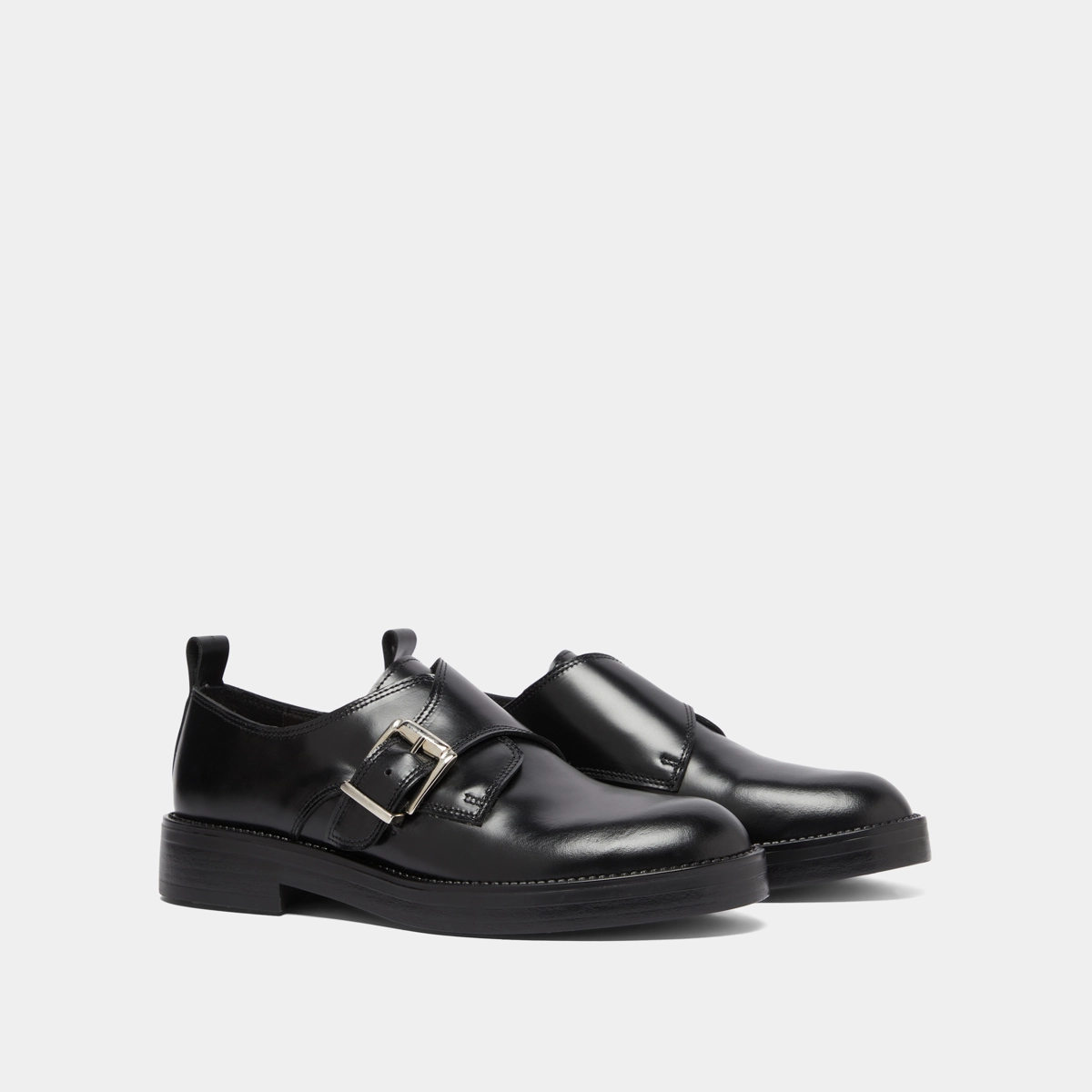 Derbies à boucles ajustables en cuir glacé noir | ARCHIBALD | Jonak