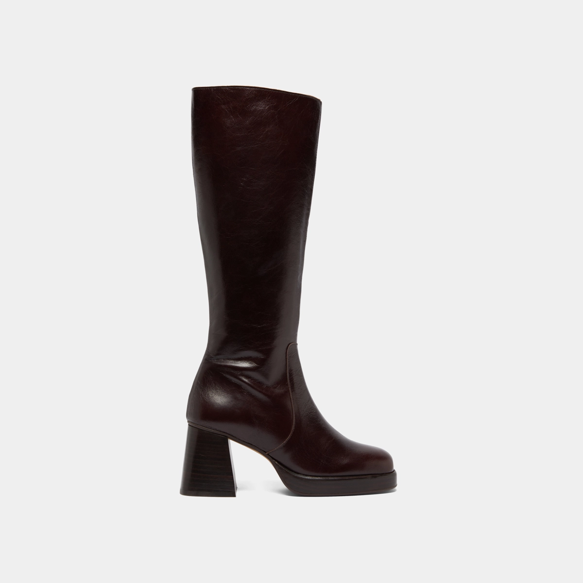 Bottes à plateformes en cuir vieilli chocolat | BETINA | Jonak