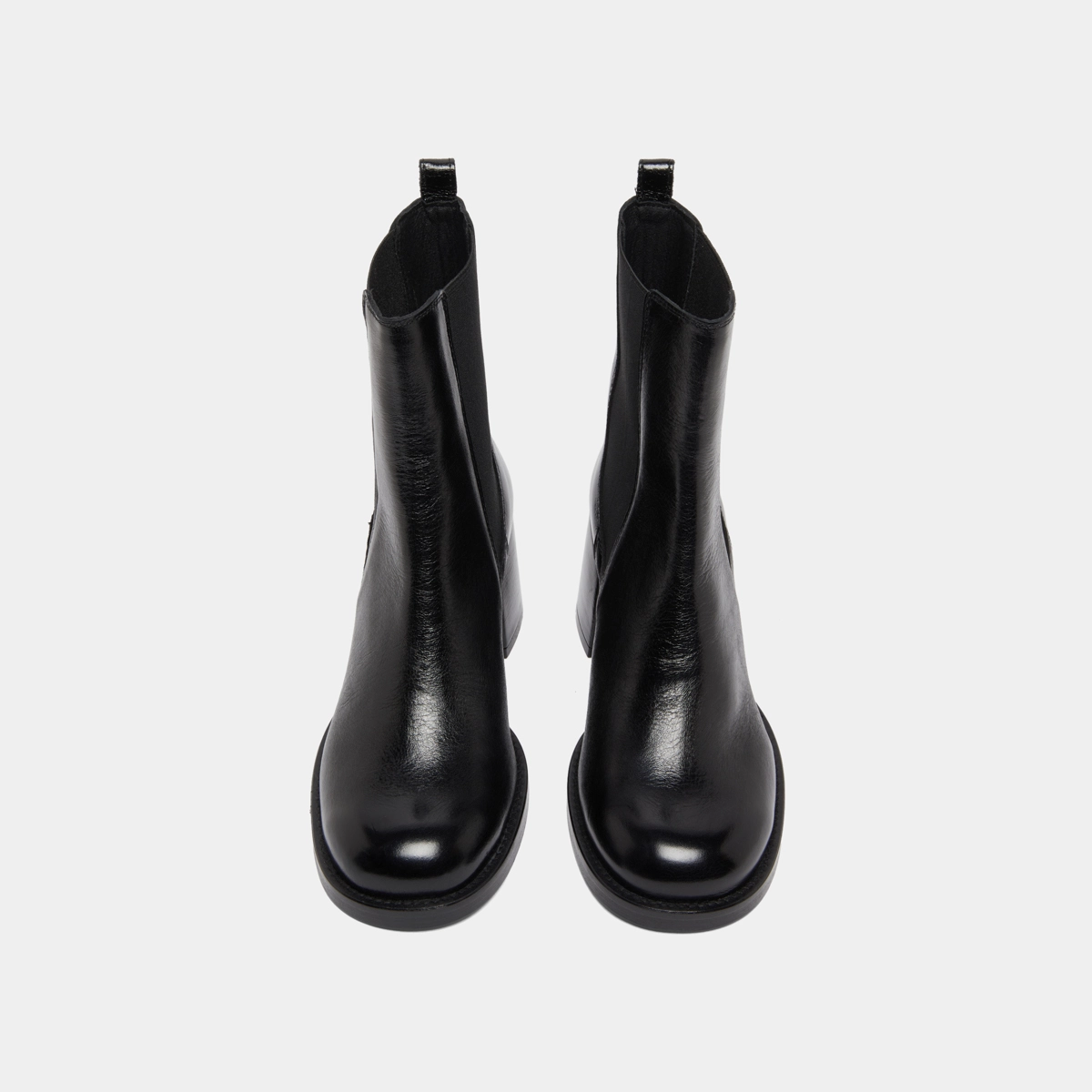 Bottines à talons et élastiques en cuir vieilli noir | BIENVUE | Jonak