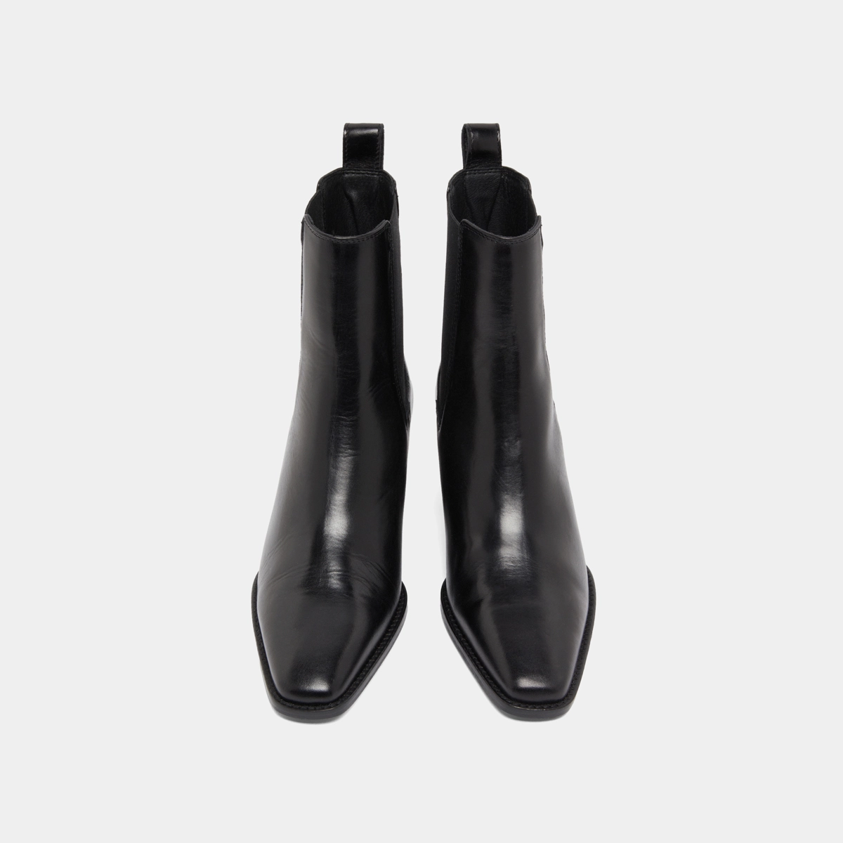 Bottines à talons biseautés et bouts poi... en cuir noir | BIRKIN | Jonak