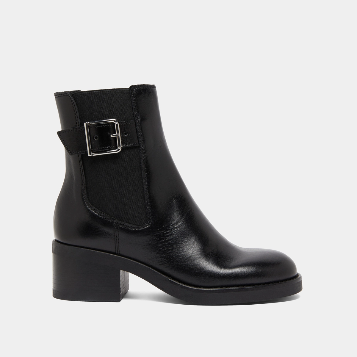Boots à élastiques et boucles ajustables... en cuir noir | BOULOU | Jonak