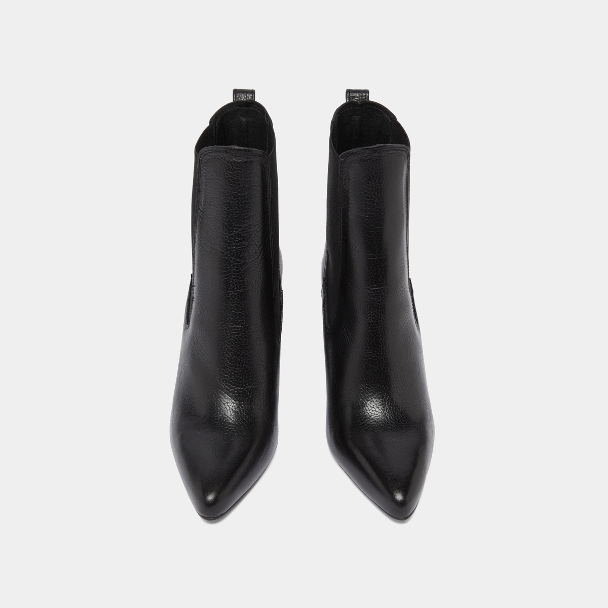 Bottines à talons et bouts pointus en cuir grainé noir | BROOK | Jonak
