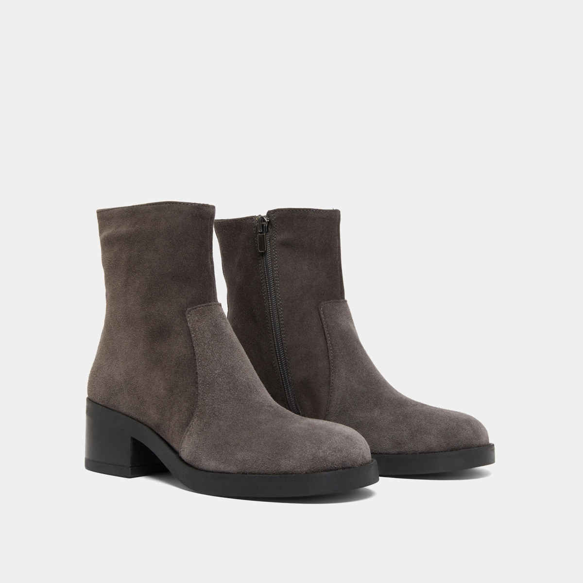 Boots à talons droits en croute grise | BUENA | Jonak