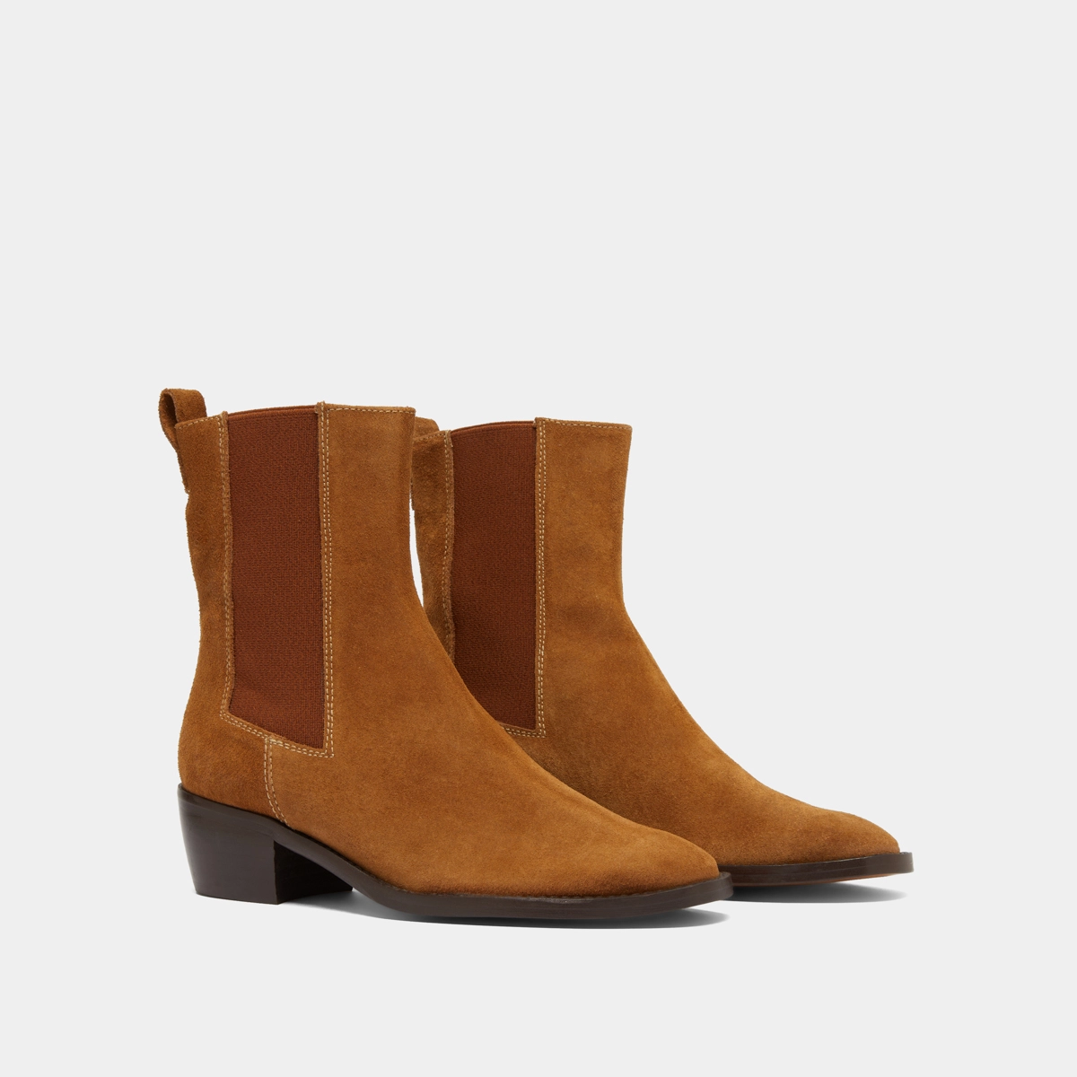 Boots à élastiques en croute cognac | MAEVA | Jonak