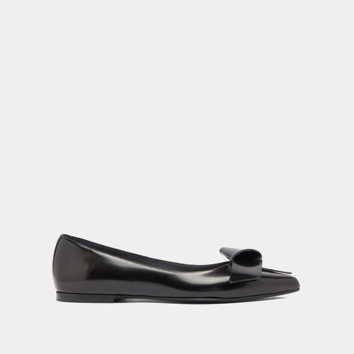 Ballerines à bouts pointus en cuir glacé noir | DEMO | Jonak