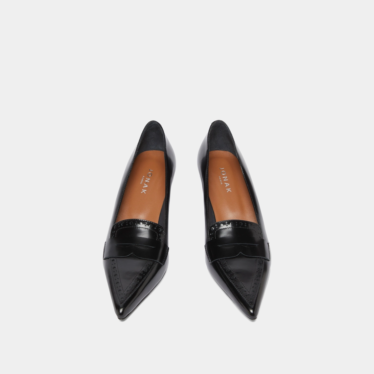 Escarpins à pattes en cuir glacé noir | DOLTO | Jonak