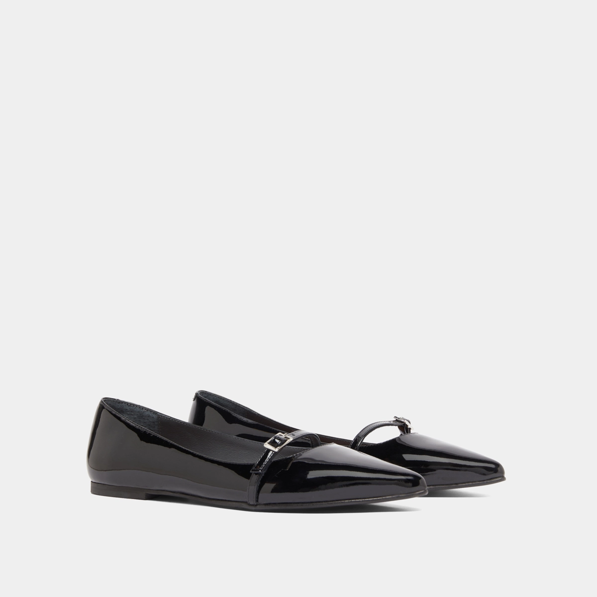 Ballerines à boucles ajustables en vernis noir | DOMEN | Jonak