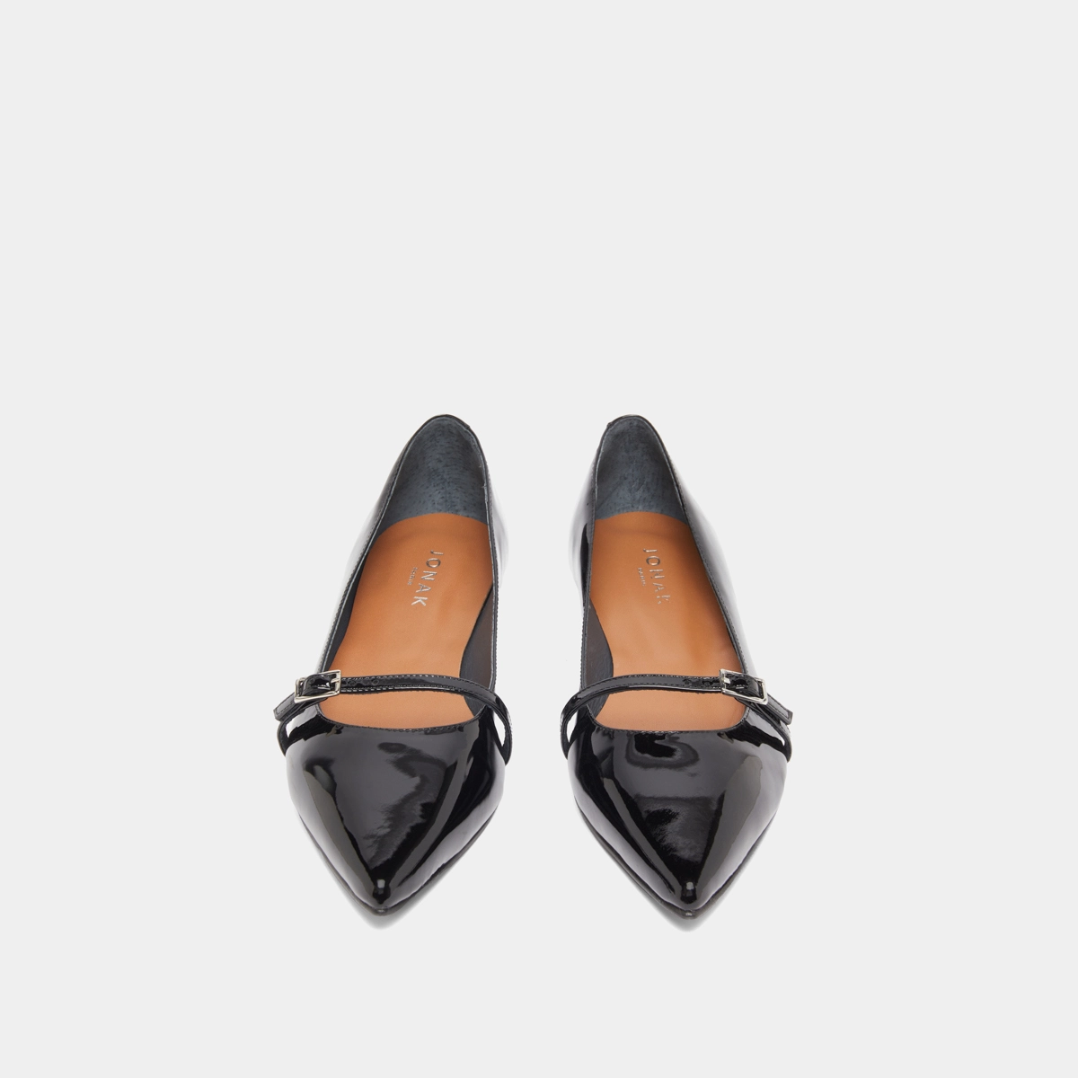 Ballerines à boucles ajustables en vernis noir | DOMEN | Jonak