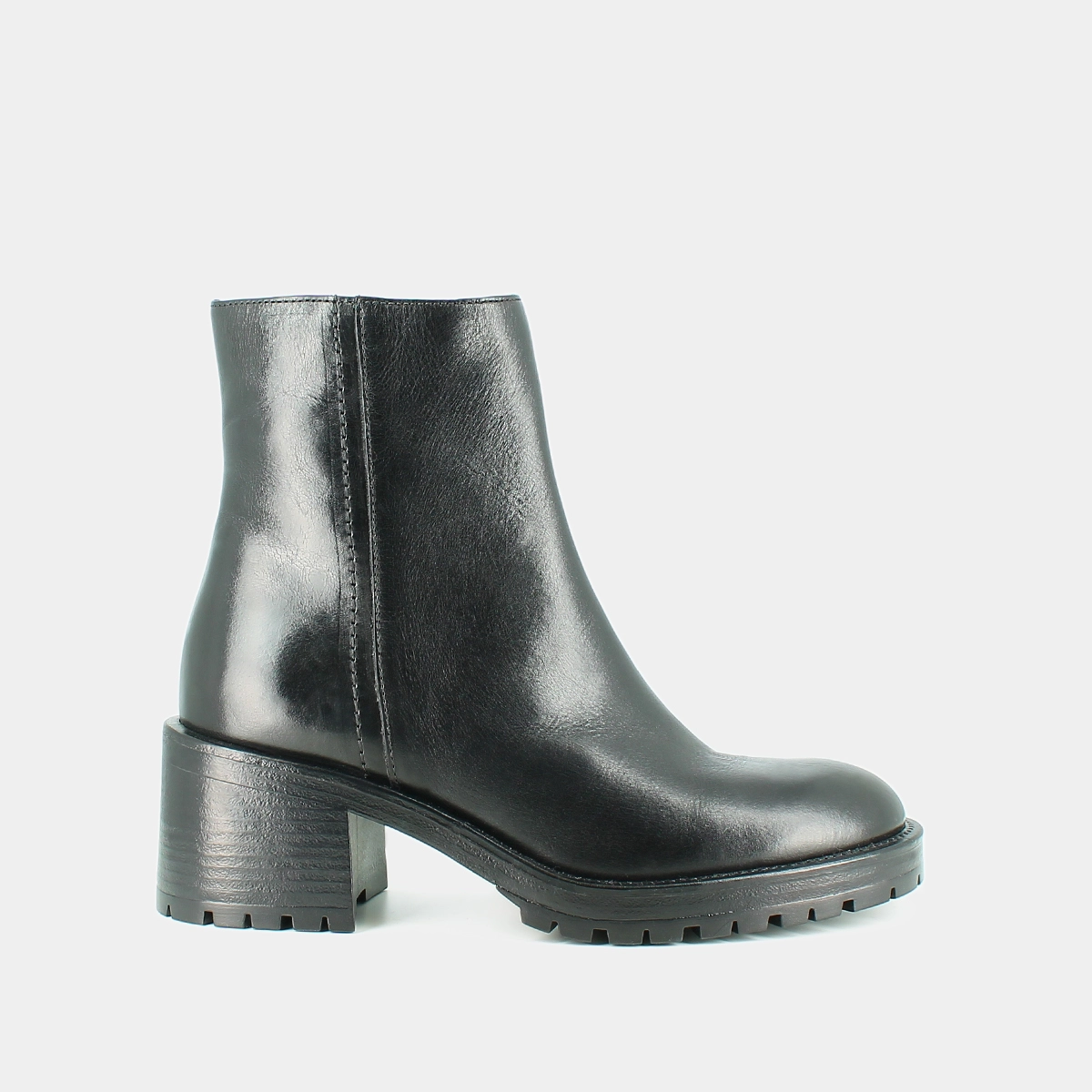 Boots &agrave; talons en cuir noir | CECILIA | Jonak