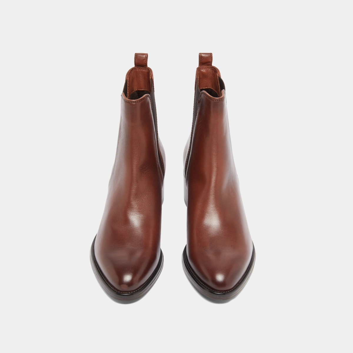 Bottines à élastiques triangulaires en cuir patiné cognac | CHILO | Jonak