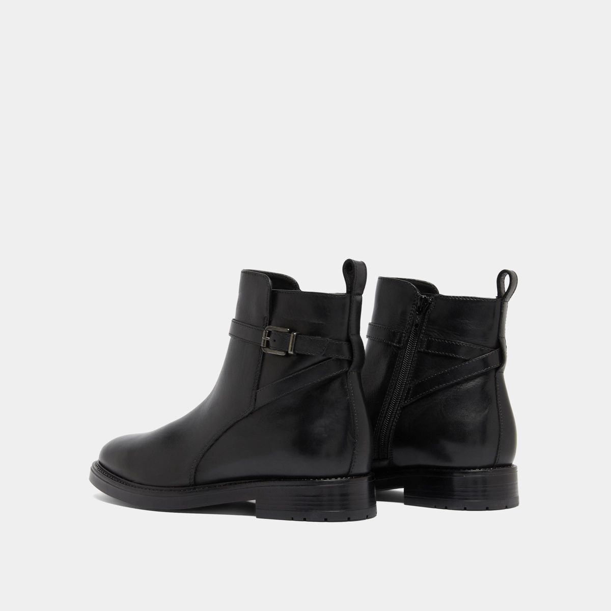 Boots à boucles en cuir noir | CLEA | Jonak