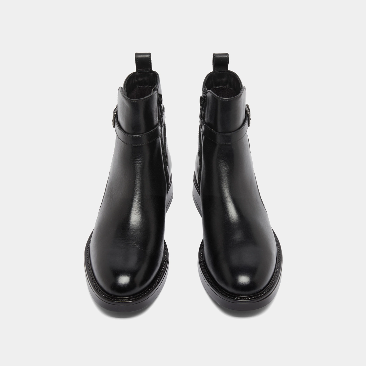 Boots à boucles en cuir noir | CLEA | Jonak