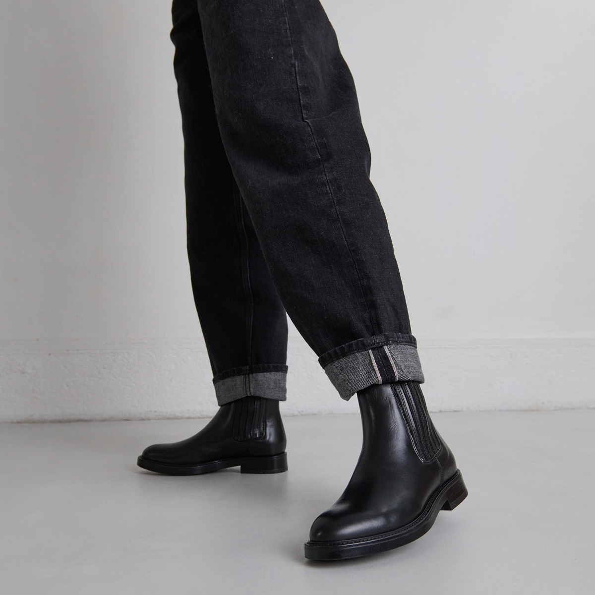Boots à fronces en cuir noir | CLEANDRE | Jonak