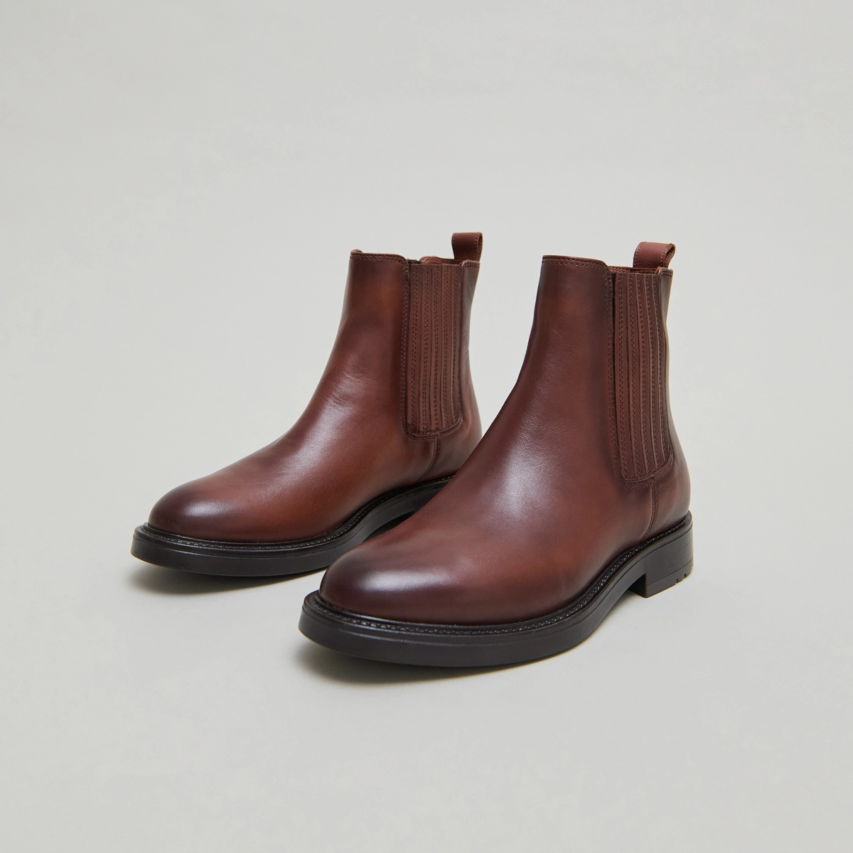 Boots à fronces en cuir patiné cognac | CLEANDRE | Jonak