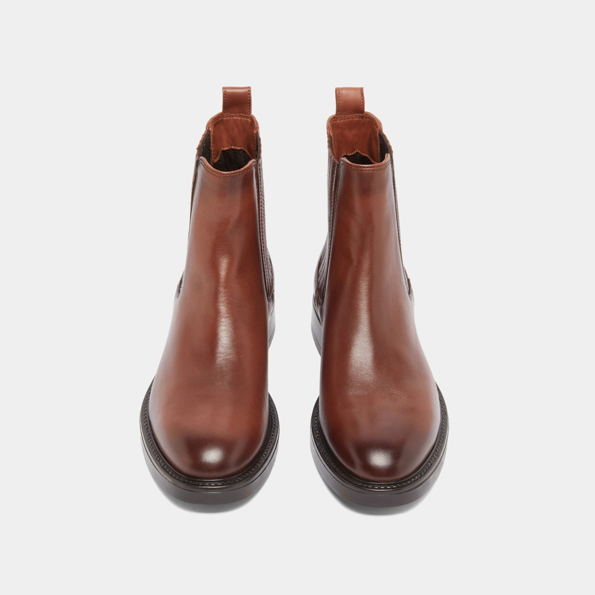 Boots à fronces en cuir patiné cognac | CLEANDRE | Jonak