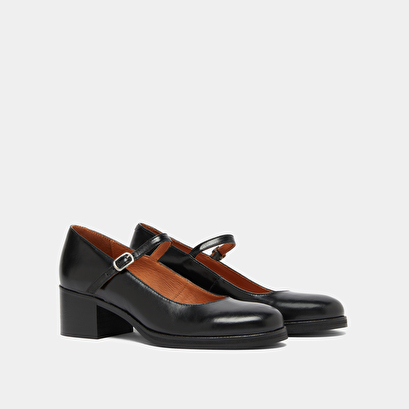 Babies à talons en cuir noir | ARISTOTE | Jonak