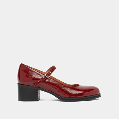 Babies à talons en vernis plissé rouge carmin | ARISTOTE | Jonak
