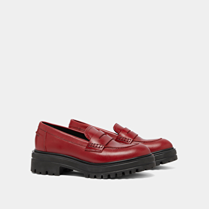 Mocassins à semelles crantées en cuir rouge | ALFI | Jonak