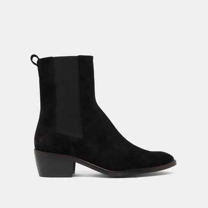 Boots &agrave; &eacute;lastiques en croute noire | MAEVA | Jonak