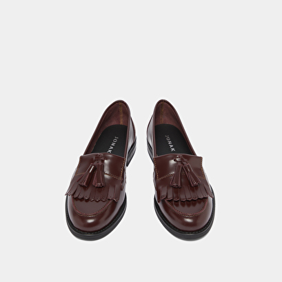 Mocassins à glands en cuir glacé bordeaux | NELLE | Jonak