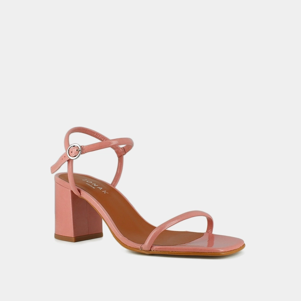 Sandales à brides fines en vernis plissé rose | VEDETTE | Jonak