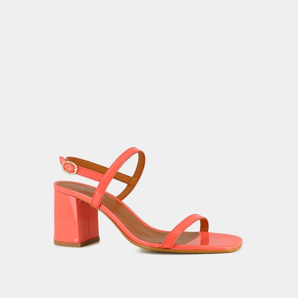 Sandales ouvertes à talons en vernis corail | VIGNE | Jonak