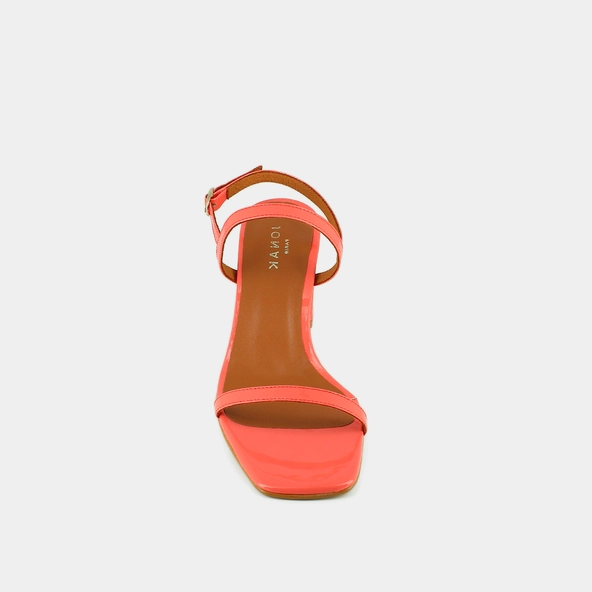 Sandales ouvertes à talons en vernis corail | VIGNE | Jonak