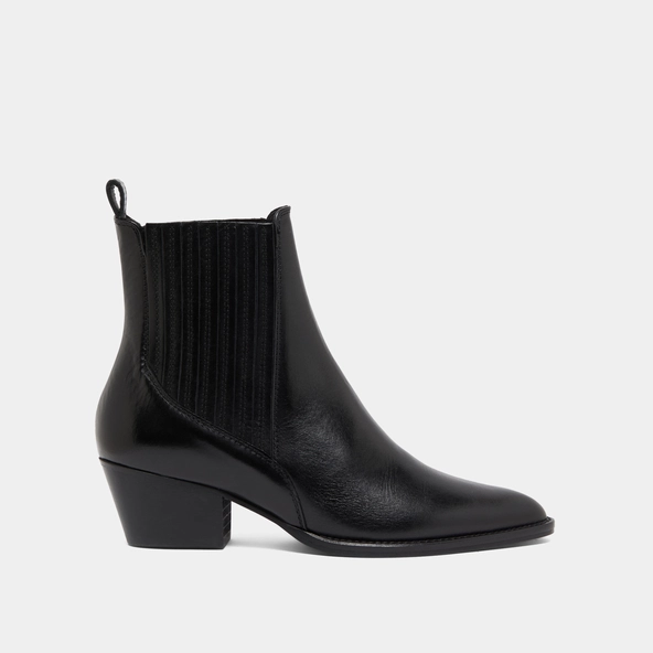 Boots &agrave; petits talons biseaut&eacute;s et &eacute;last... en cuir noir | BAILEY | Jonak