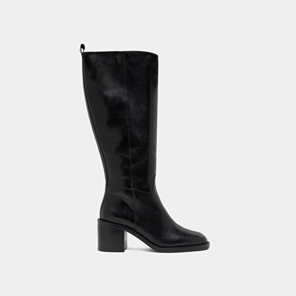 Bottes hautes en cuir noir taille mollet M | BONNIE | Jonak