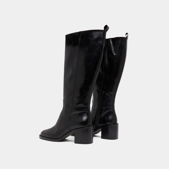 Bottes hautes en cuir noir taille mollet M | BONNIE | Jonak