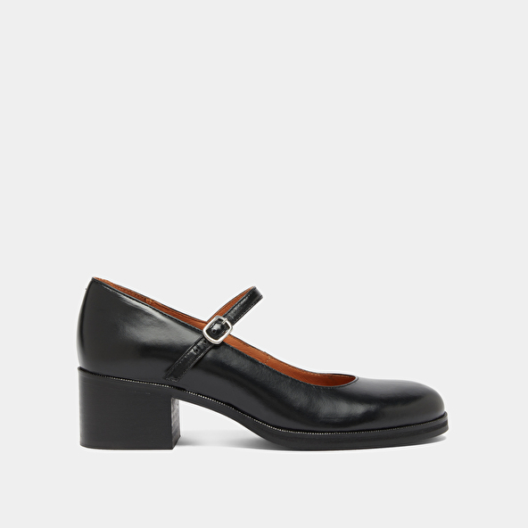 Babies à talons en cuir noir | ARISTOTE | Jonak