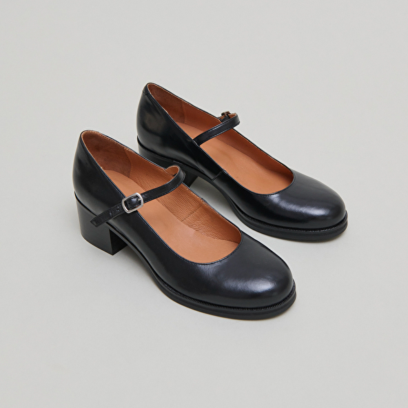 Babies à talons en cuir noir | ARISTOTE | Jonak