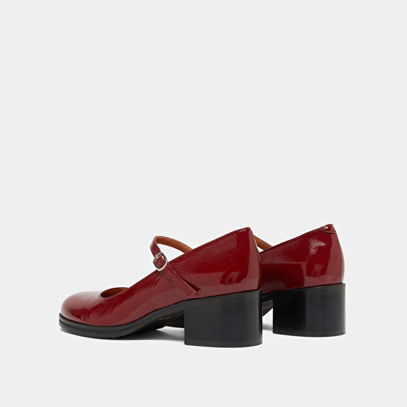Babies à talons en vernis plissé rouge carmin | ARISTOTE | Jonak