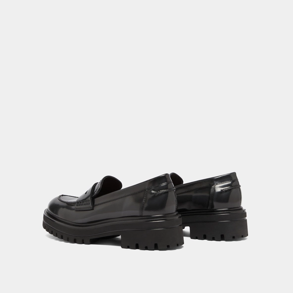 Mocassins à semelles crantées en cuir patiné gris | ALFI | Jonak