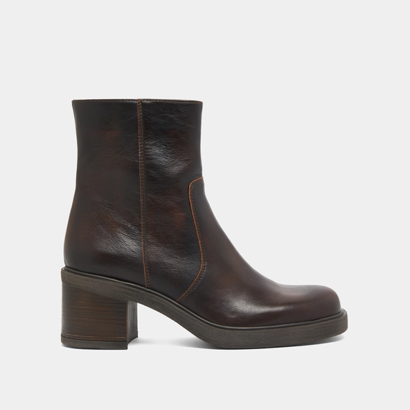 Boots à talons en cuir patiné marron | PANDA | Jonak