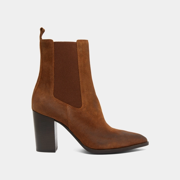 Bottines à talons et élastiques en croute huilée cognac | PEPITA | Jonak