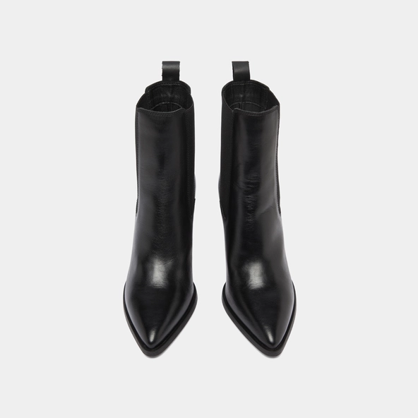 Bottines &agrave; talons et &eacute;lastiques en cuir noir | PEPITA | Jonak