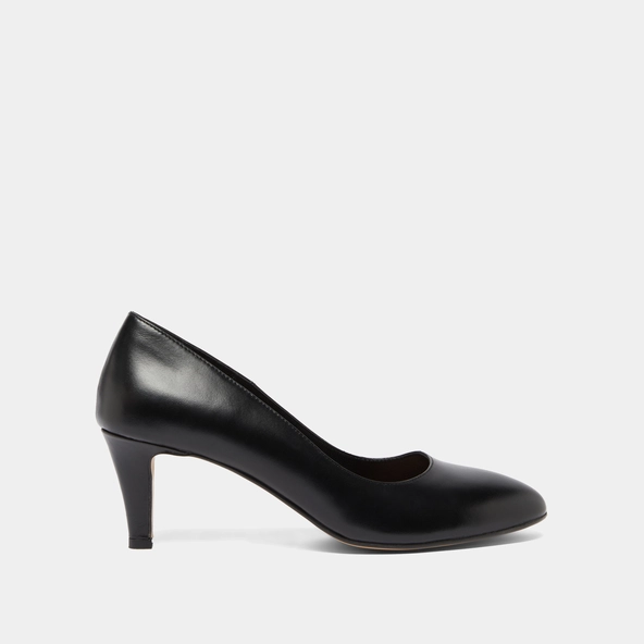 Escarpins à bouts arrondis en cuir noir | VELIA | Jonak
