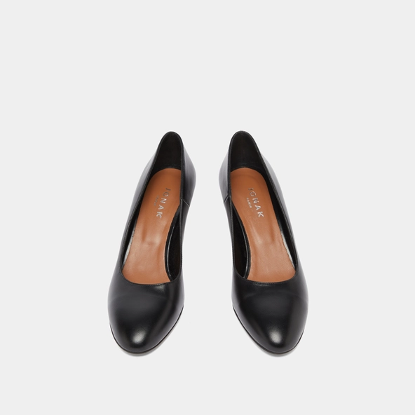 Escarpins à bouts arrondis en cuir noir | VELIA | Jonak