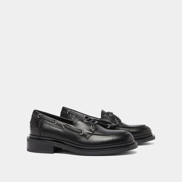 Derbies à lacets épais en cuir noir | PAOLO | Jonak