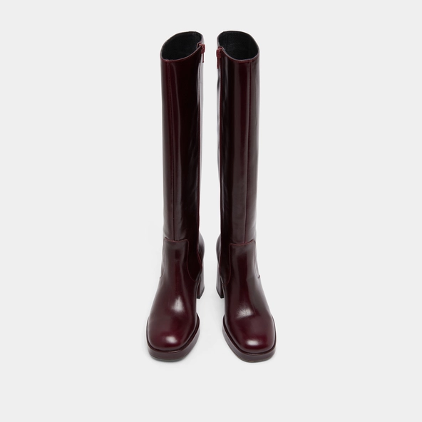 Bottes à plateformes en cuir bordeaux | VENDOME | Jonak