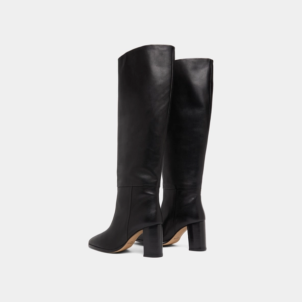 Bottes hautes à bouts arrondis en cuir noir | VENTURA | Jonak
