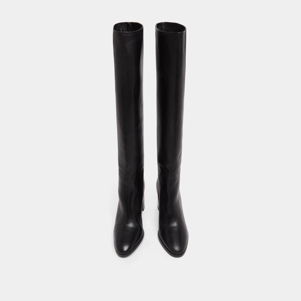 Bottes hautes à bouts arrondis en cuir noir | VENTURA | Jonak