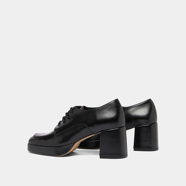Derbies à talons en cuir noir et bordeaux | VIVALDI | Jonak