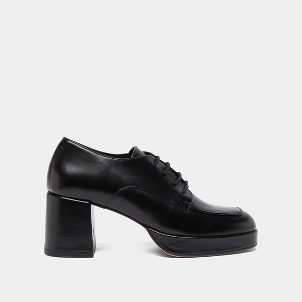 Derbies à talons en cuir noir | VIVALDI | Jonak