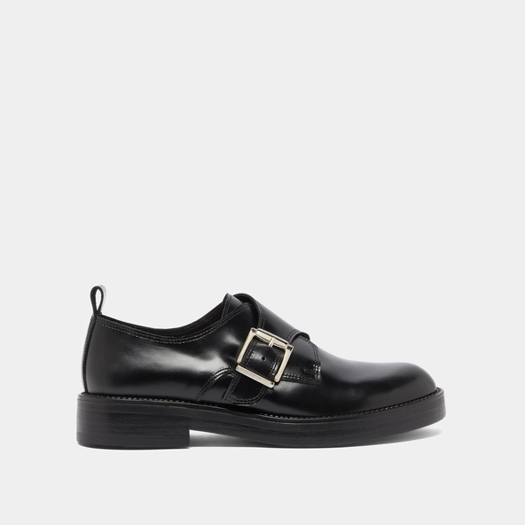 Derbies à boucles ajustables en cuir glacé noir | ARCHIBALD | Jonak